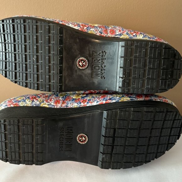 SKECHERS Candaba work comfort clogs nurse shoes 8.5 leather floral - Picture 6 of 6